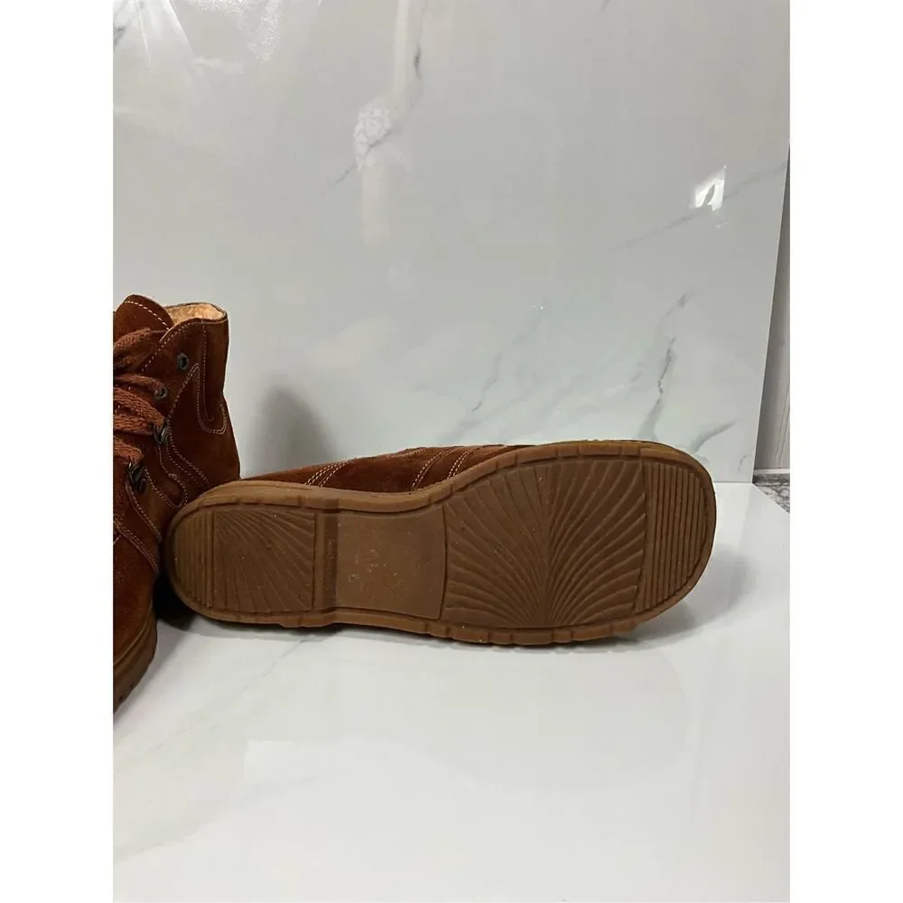 VINTAGE 50/60’s RARE J. S. RAUB Suede Sherpa lined shoes boots